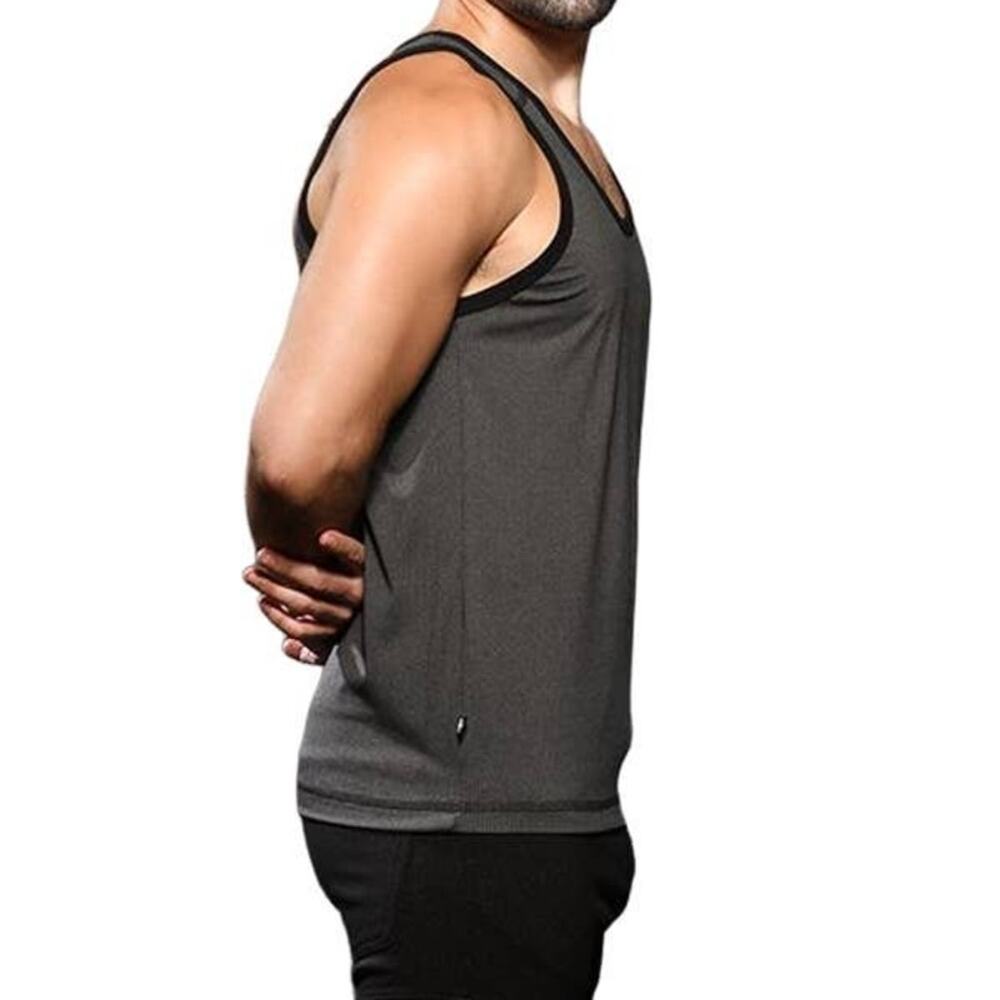 Andrew Christian Stretch Gym Tank Charcoal Grey Small - Picture 7 of 11